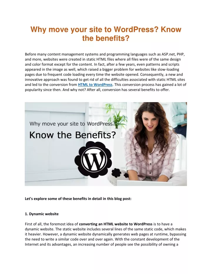 why move your site to wordpress know the benefits