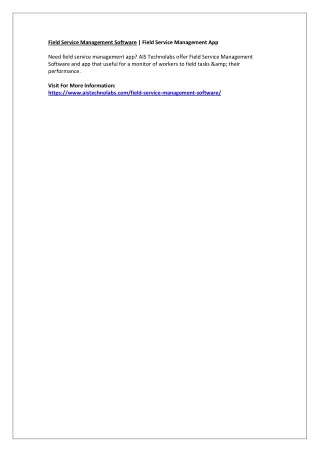 field service management software field service