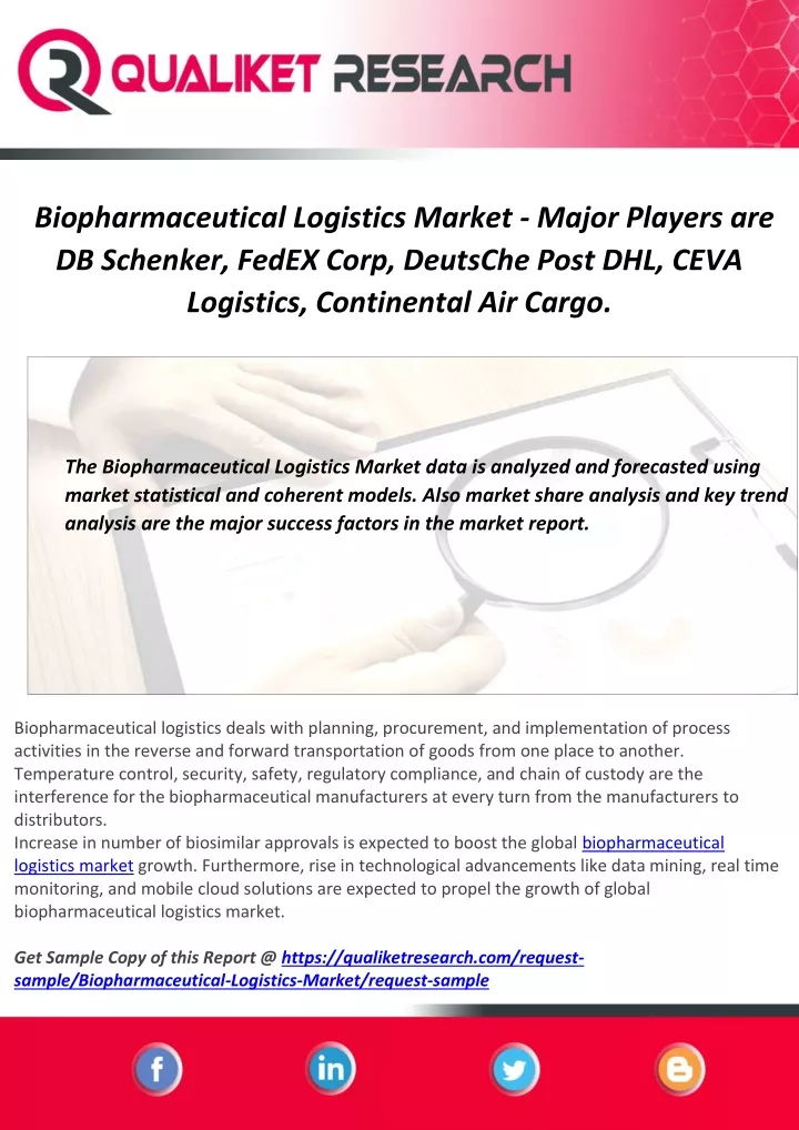 biopharmaceutical logistics market major players