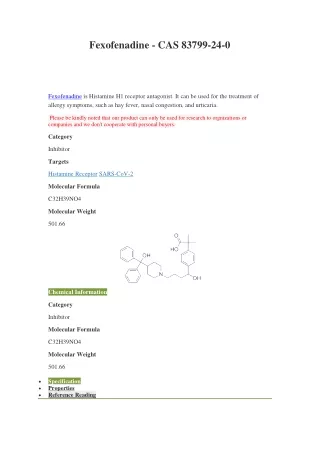 fexofenadine cas 83799 24 0