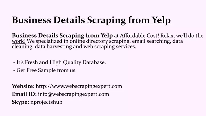 business details scraping from yelp