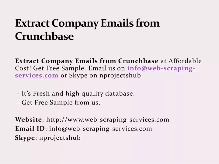 extract company emails from crunchbase