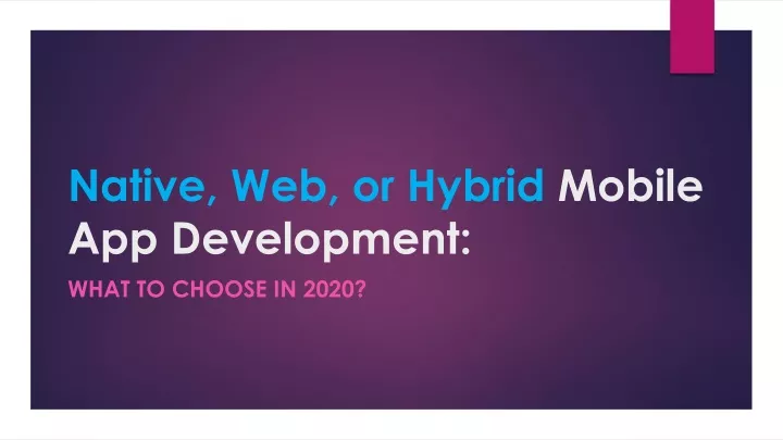 native web or hybrid mobile app development
