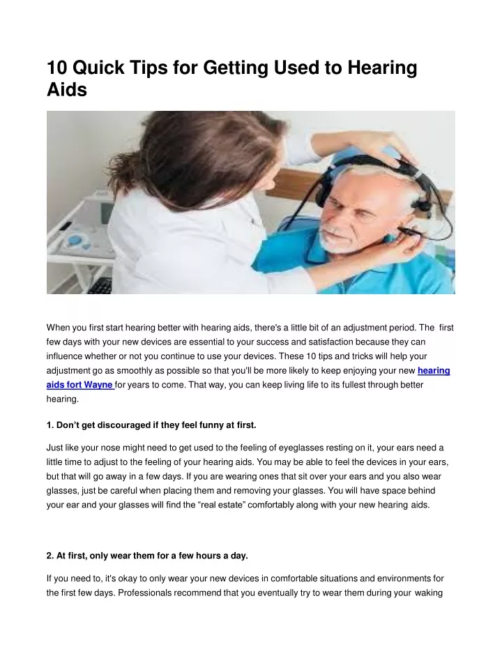 10 quick tips for getting used to hearing aids