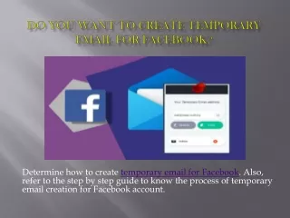 do you want to create temporary email for facebook