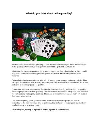 What do you think about online gambling?