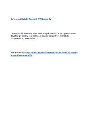 develop a mobile app with aws amplify develop