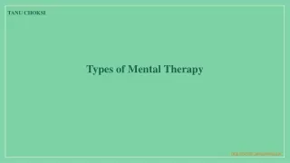 types of mental therapy
