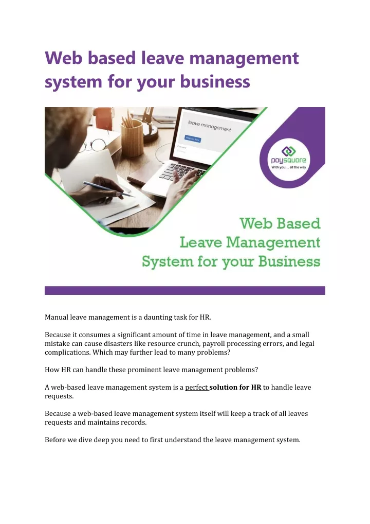 web based leave management system for your
