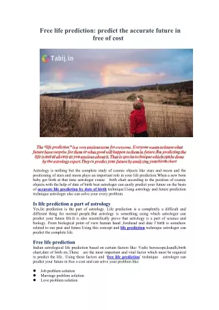 free life prediction predict the accurate future