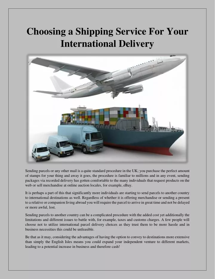 choosing a shipping service for your