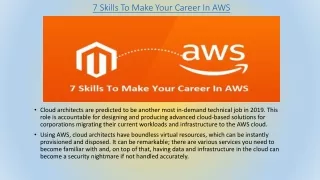 7 Skills To Make Your Career In AWS Online Training