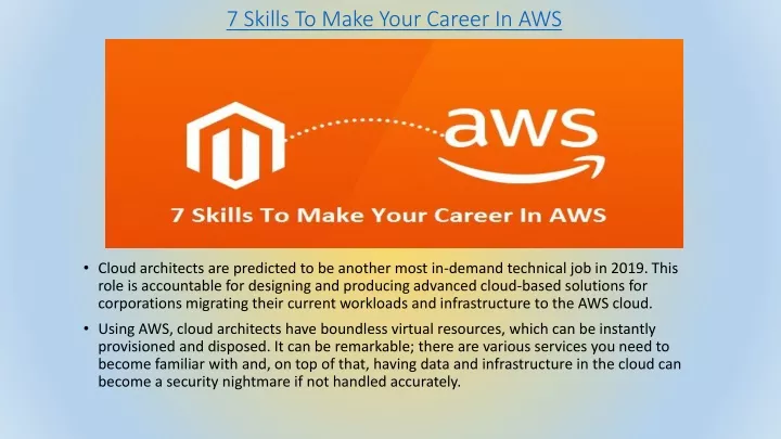 7 skills to make your career in aws