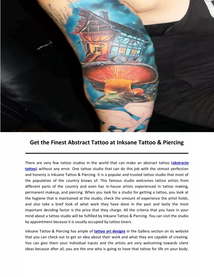 get the finest abstract tattoo at inksane tattoo