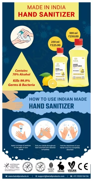 Is Kairali Hand sanitizer an alternative to hand washing?