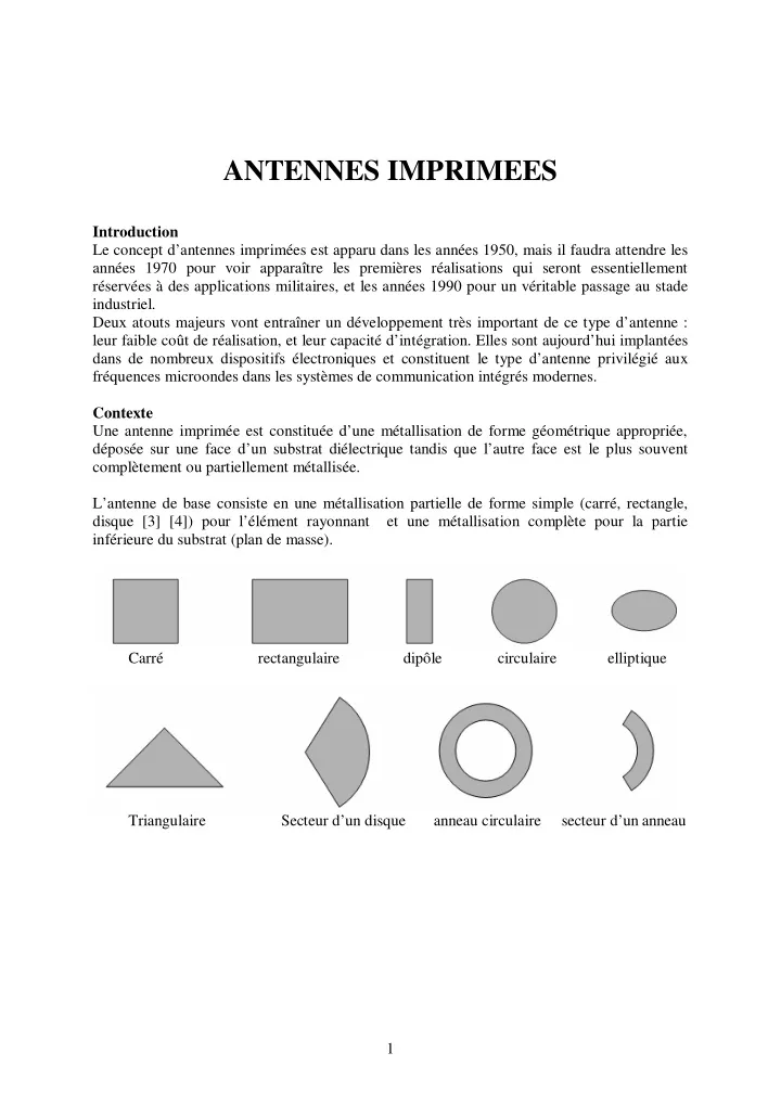 antennes imprimees