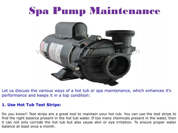 spa pump maintenance