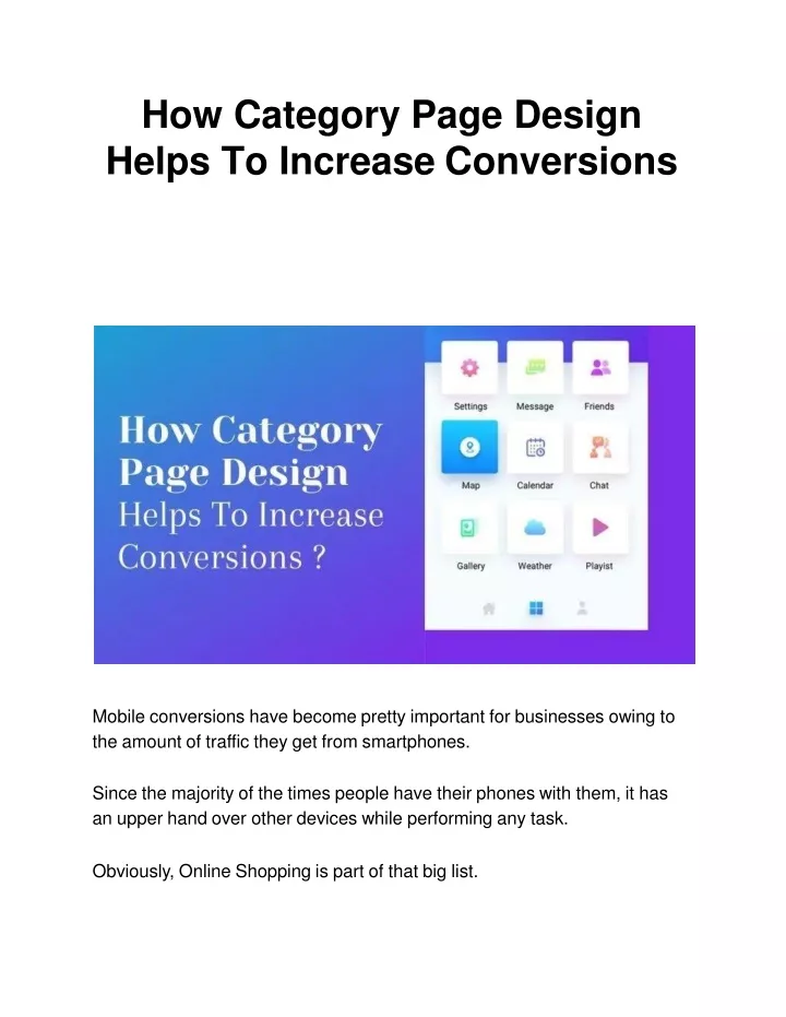 how category page design helps to increase conversions
