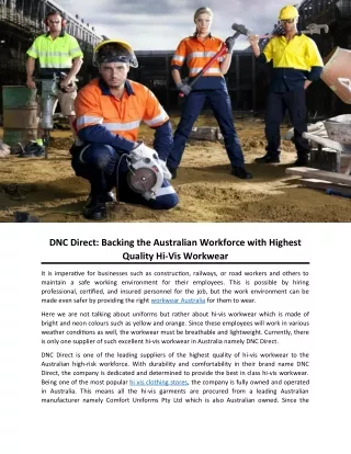 dnc direct backing the australian workforce with
