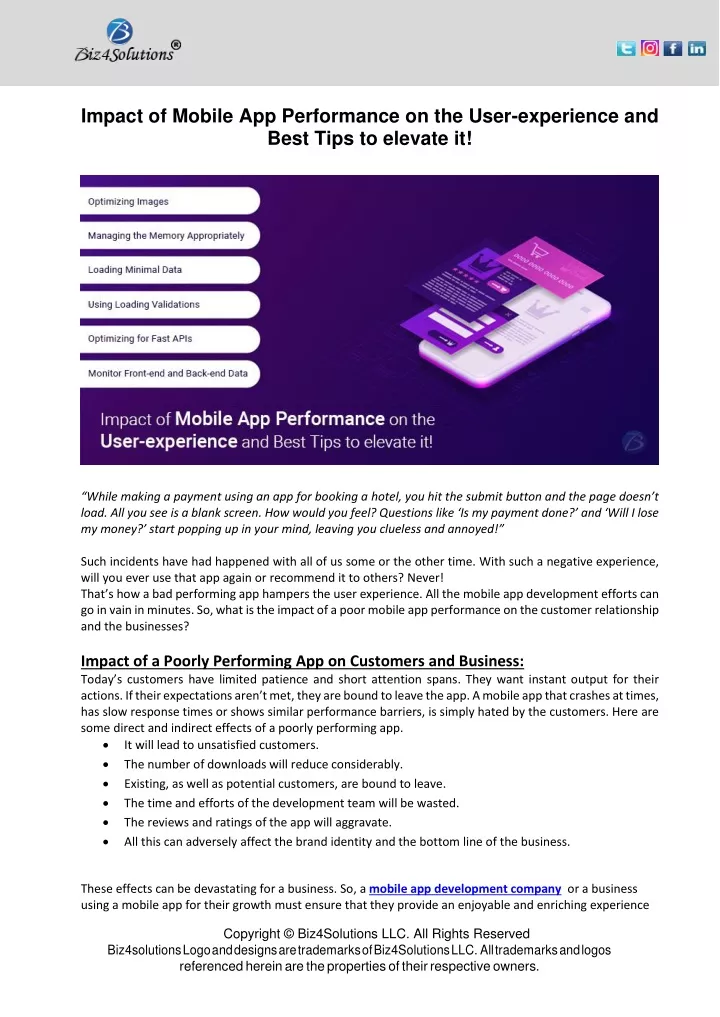 impact of mobile app performance on the user