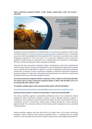 heavy construction equipment market trends