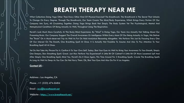 breath therapy near me