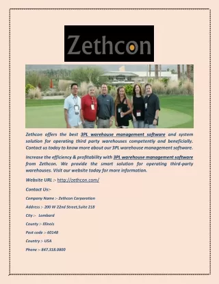 zethcon offers the best 3pl warehouse management