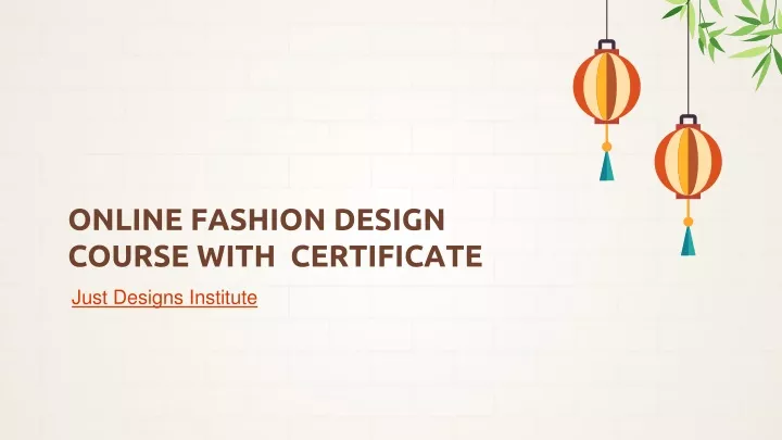 online fashion design course with certificate