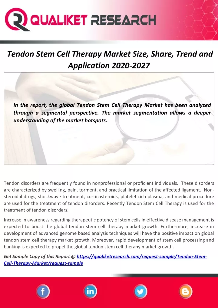tendon stem cell therapy market size share trend