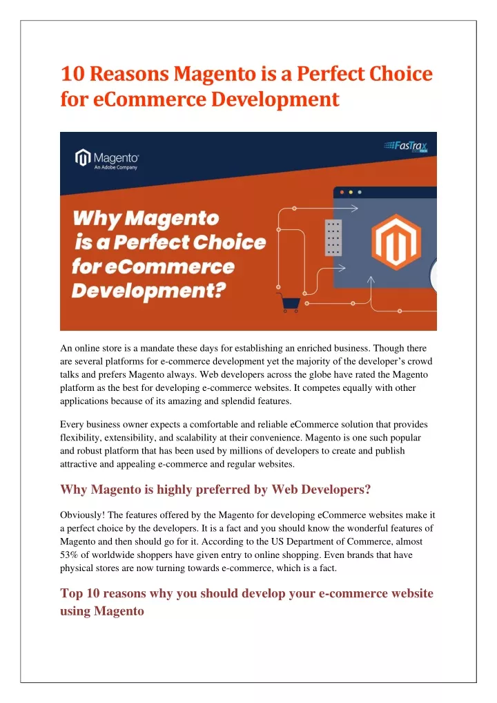 10 reasons magento is a perfect choice