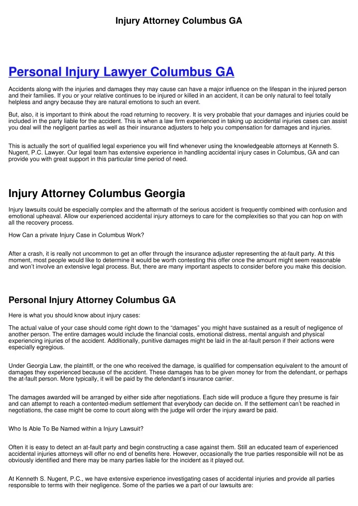 injury attorney columbus ga
