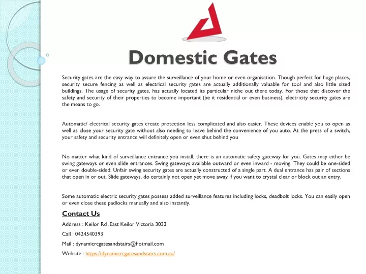 domestic gates