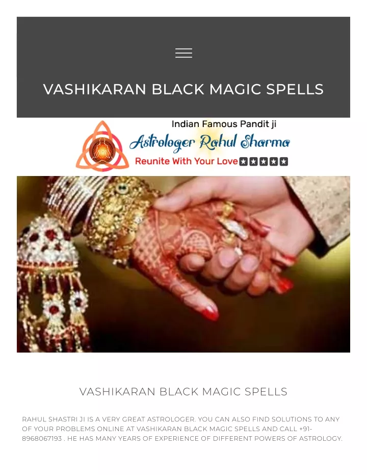 vashikaran black magic spells