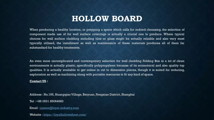 hollow board