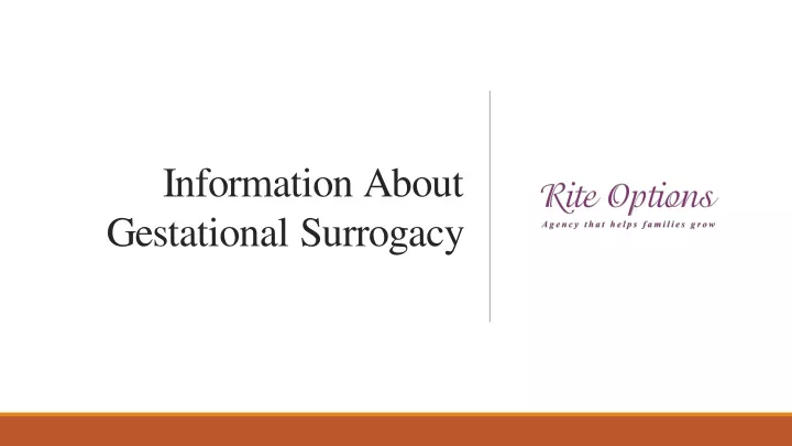 information about gestational surrogacy