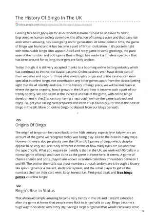 the history of bingo in the uk