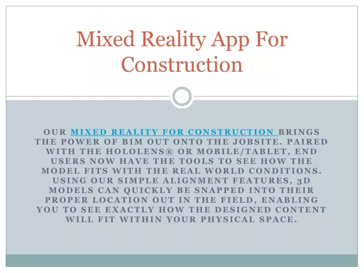 mixed reality app for construction