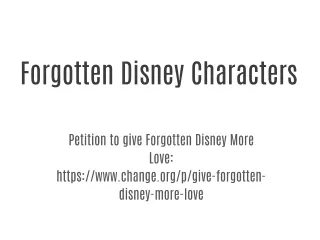 Forgotten Disney Characters