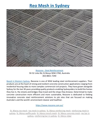 reo mesh in sydney