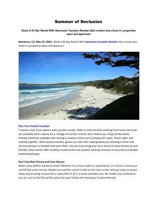 summer of seclusion