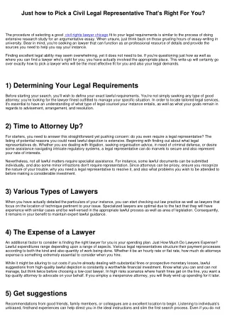 Just how to Select a Civil Lawyer That's Right For You?