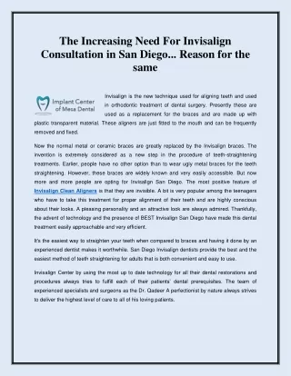 the increasing need for invisalign consultation