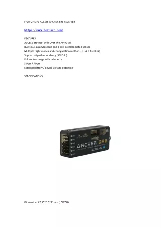 frsky 2 4ghz access archer sr6 receiver