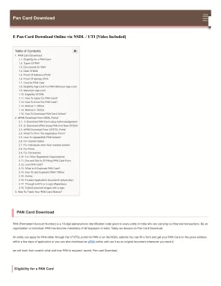 pan card download