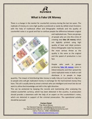 What is Fake UK Money