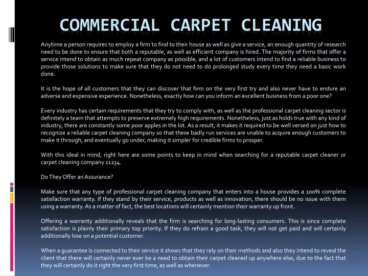 commercial carpet cleaning