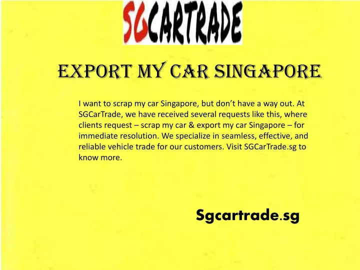 export my car singapore