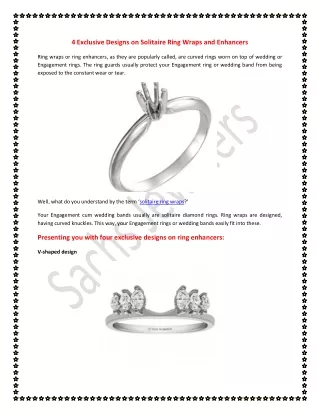 4 Exclusive Designs on Solitaire Ring Wraps and Enhancers
