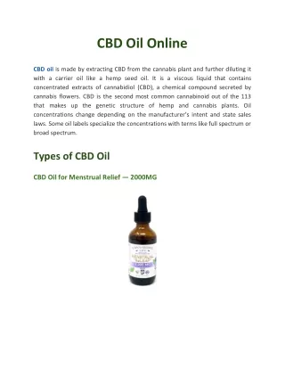 CBD Oil Online