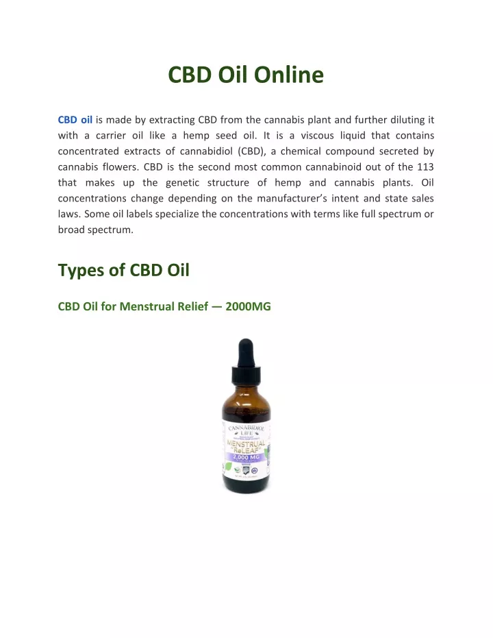 cbd oil online